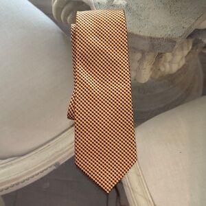 Classic Orange and Black Checkered Tie